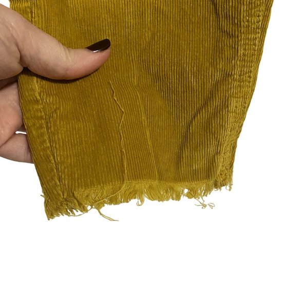 Free People We the Free Skinny Corduroy Pants Mustard Yellow Size 29 Raw Hem - Picture 2 of 10